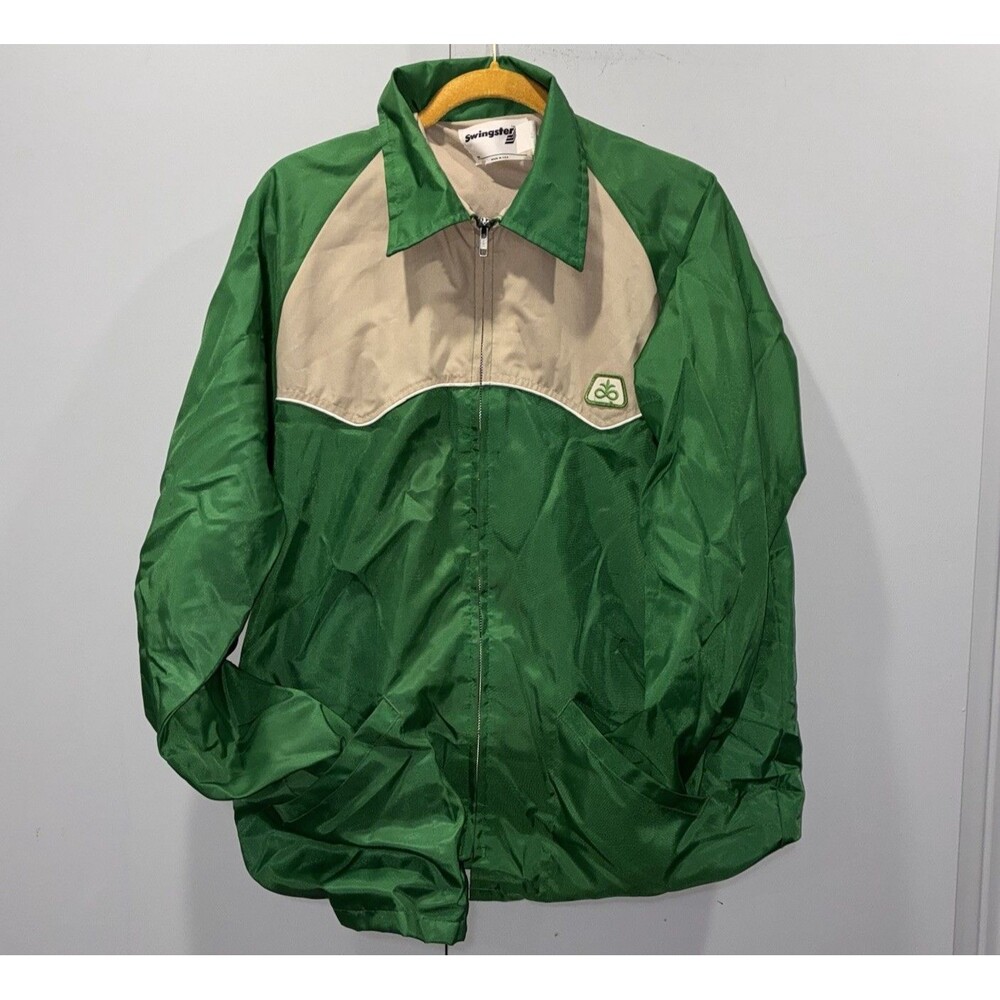 70s Vintage Swingster Emerald Green Windbreaker USA Made Tall L St Patrick’s